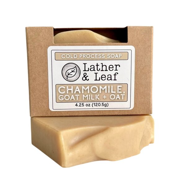 Chamomile, Goat Milk + Oat Cold Process Soap Natural Handcrafted Artisan Soap - Picture 1 of 5